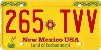 NM license plate 265TVV