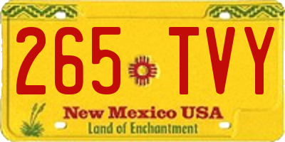NM license plate 265TVY