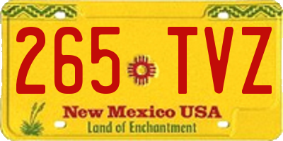NM license plate 265TVZ