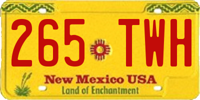 NM license plate 265TWH