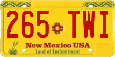 NM license plate 265TWI