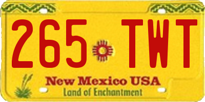NM license plate 265TWT