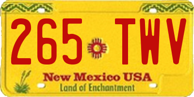 NM license plate 265TWV