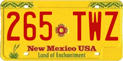 NM license plate 265TWZ