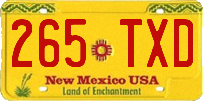 NM license plate 265TXD