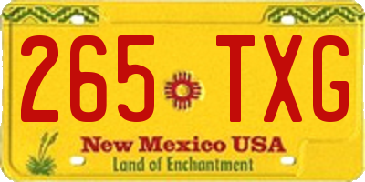 NM license plate 265TXG