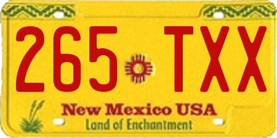 NM license plate 265TXX