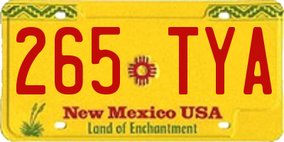 NM license plate 265TYA