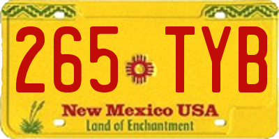 NM license plate 265TYB