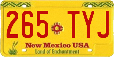 NM license plate 265TYJ
