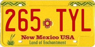 NM license plate 265TYL