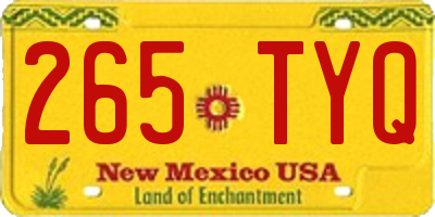 NM license plate 265TYQ