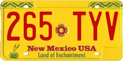 NM license plate 265TYV
