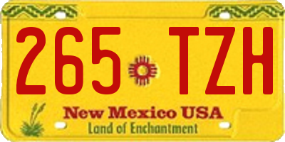 NM license plate 265TZH