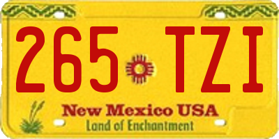 NM license plate 265TZI
