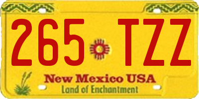 NM license plate 265TZZ