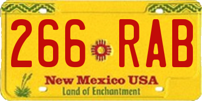 NM license plate 266RAB