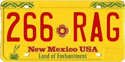 NM license plate 266RAG