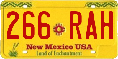 NM license plate 266RAH