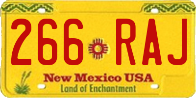 NM license plate 266RAJ