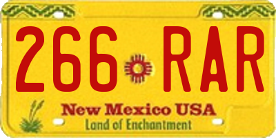 NM license plate 266RAR