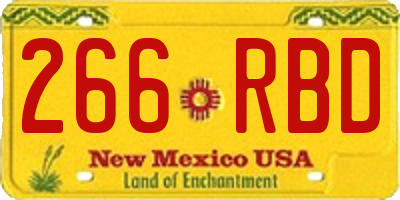NM license plate 266RBD