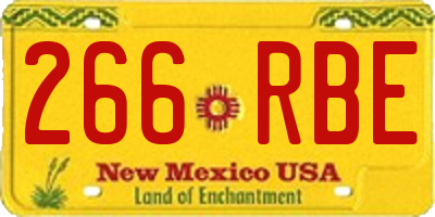 NM license plate 266RBE
