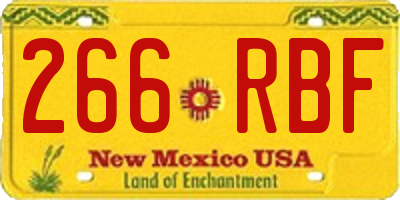 NM license plate 266RBF