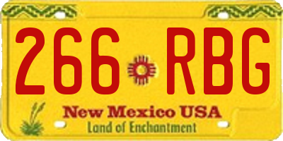 NM license plate 266RBG