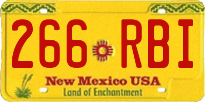 NM license plate 266RBI
