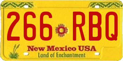 NM license plate 266RBQ