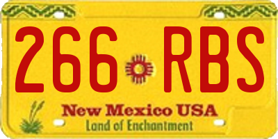 NM license plate 266RBS