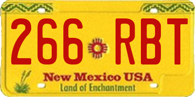 NM license plate 266RBT