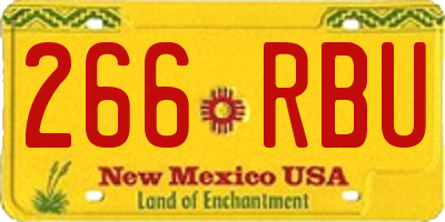 NM license plate 266RBU