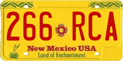 NM license plate 266RCA