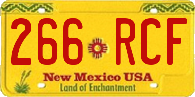 NM license plate 266RCF
