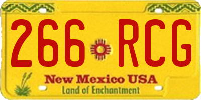 NM license plate 266RCG
