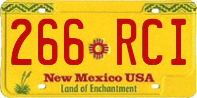 NM license plate 266RCI
