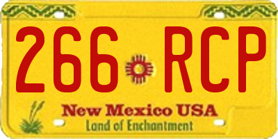 NM license plate 266RCP