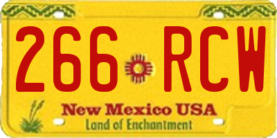 NM license plate 266RCW