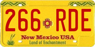 NM license plate 266RDE