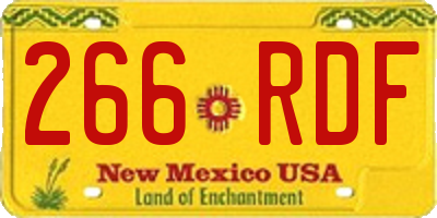 NM license plate 266RDF