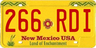NM license plate 266RDI