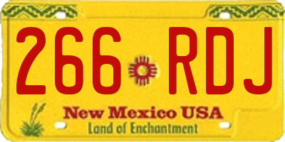 NM license plate 266RDJ
