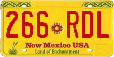 NM license plate 266RDL