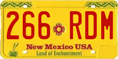 NM license plate 266RDM