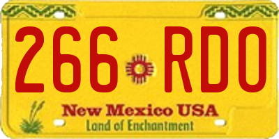 NM license plate 266RDO