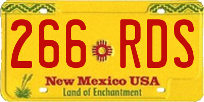 NM license plate 266RDS