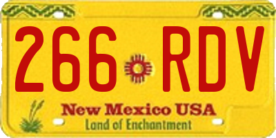 NM license plate 266RDV