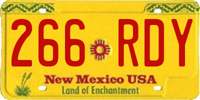 NM license plate 266RDY